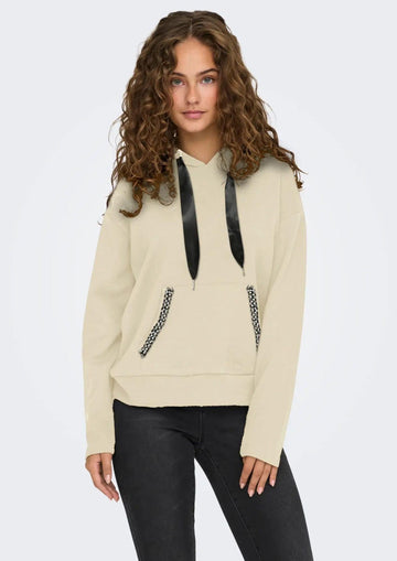 Felpa Donna Only Onlfancy Beige 15303838 Birch Pearls on pocket ONLY 