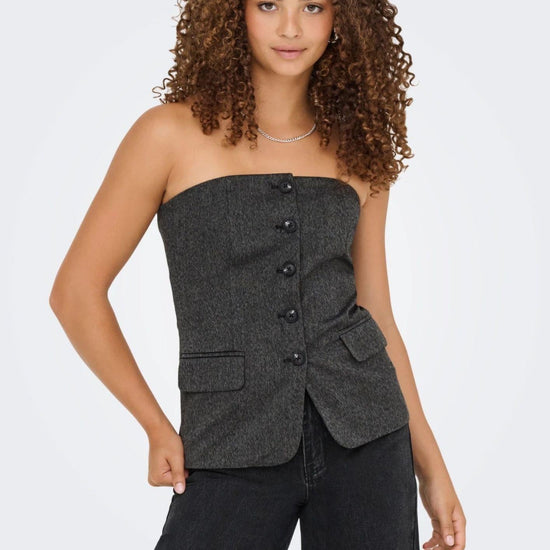 Only Gilet Donna Marine Grigio Scuro 15357612 Dark Grey Melange ONLY 