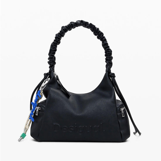 Desigual Borsa logo 3D con manico arricciato media Donna Nero 25WAXP98 2000 DESIGUAL 