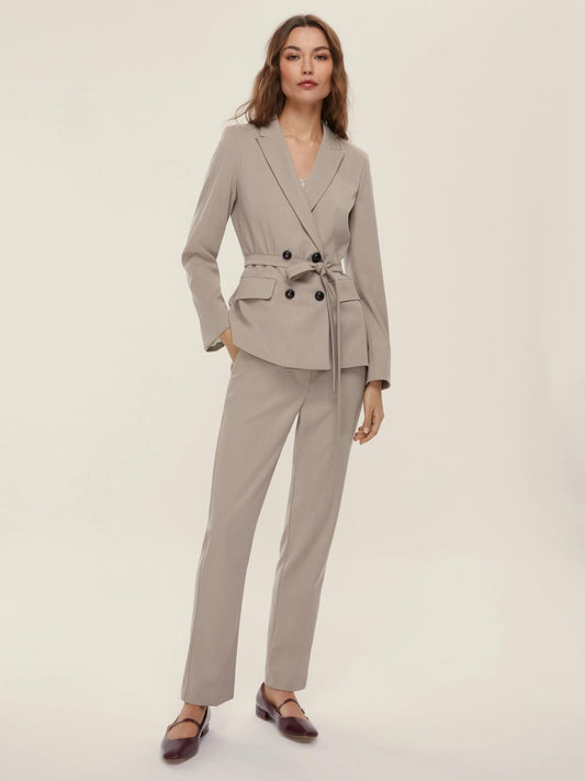 Emme Marella Pantalone slim fit in flanella Donna Calcio Sabbia