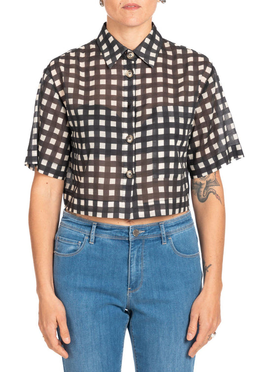 Diana Gallesi - Women's Ecru and Black Shirt