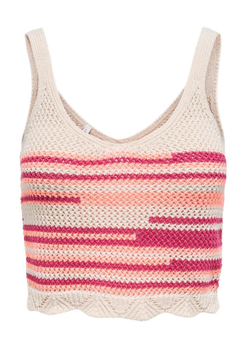 Top Donna Beige Fucsia