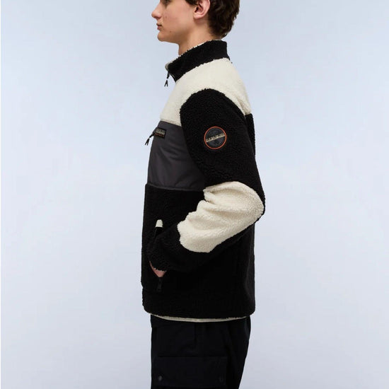 Napapijri Felpa in Pile con Zip Uomo Yupik Multicolour NP0A4GNT MCB NAPAPIJRI 