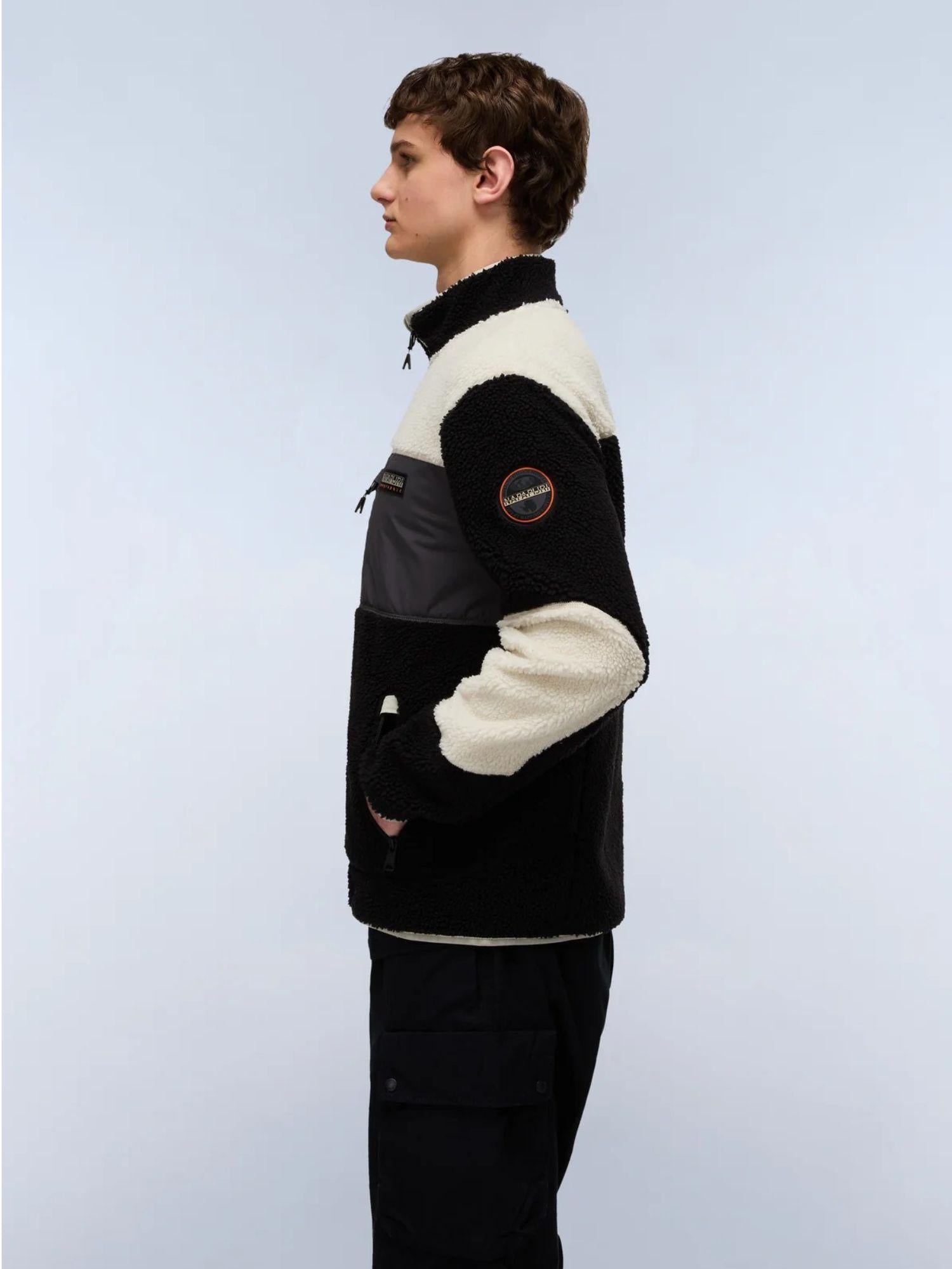 Napapijri Felpa in Pile con Zip Uomo Yupik Multicolour NP0A4GNT MCB NAPAPIJRI 