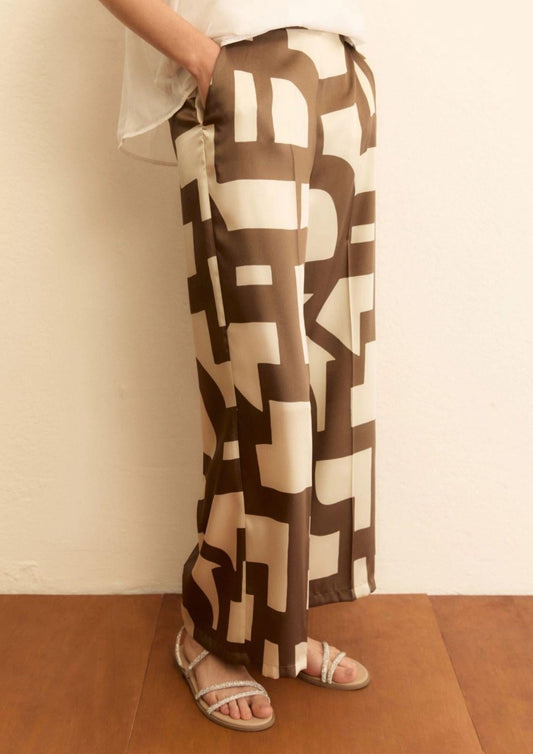 Emme Marella Women's Trousers Emmalbero Dove Grey Geometric
