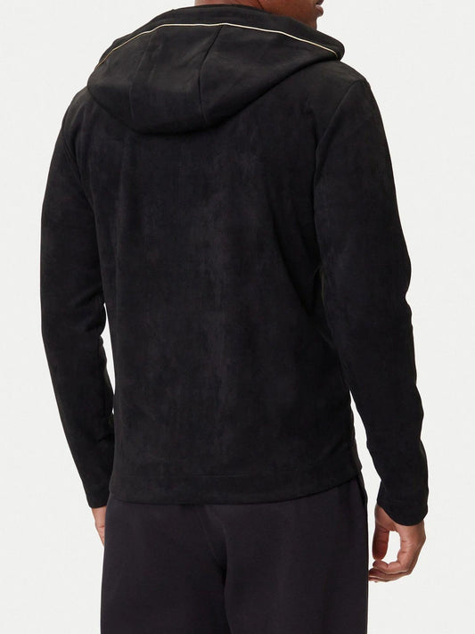 Felpa Uomo con cappuccio full zip Nero