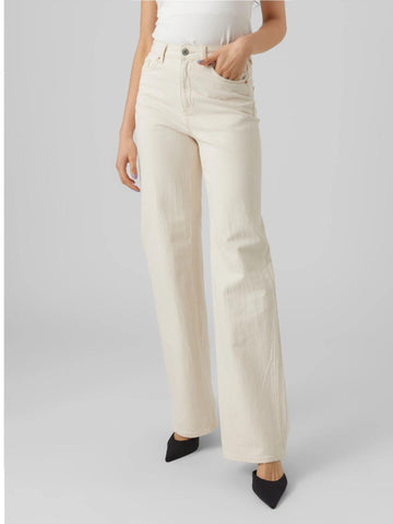 Vero Moda Jeans Donna Wide Fit Ecru VMTessa