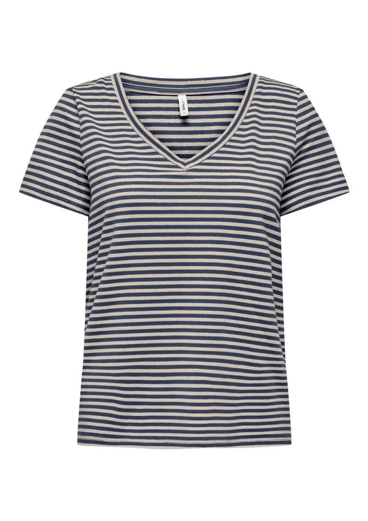 Only Women's T-Shirt Venus Blue and Birch Grey