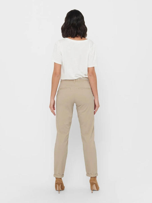 Pantaloni Regular Fit Donna Beige