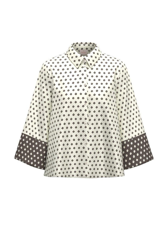 Emme Marella - Women's Shirt severo Butter White with Diamonds
