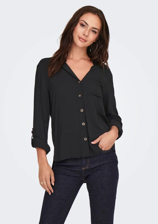 Jacqueline De Yong Women's Laurel Black Shirt
