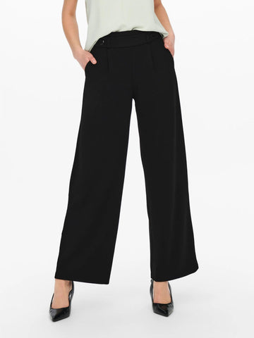 Jacqueline De Yong Pantaloni A Gamba Larga Donna Geggo Wide Leg Fit Nero
