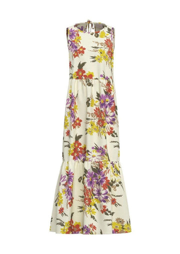 Emme Marella Vestito Donna Emmtabarin Bianco Burro Fiore Sole