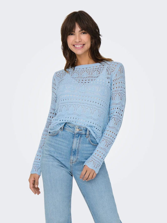 Jacqueline De Yong Women's Jdysun Cashmere Blue Sweater