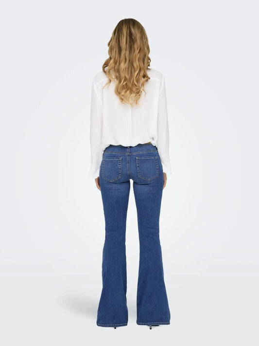 Only ONLREESE Jeans Flared Fit Donna Light Medium Blue Denim