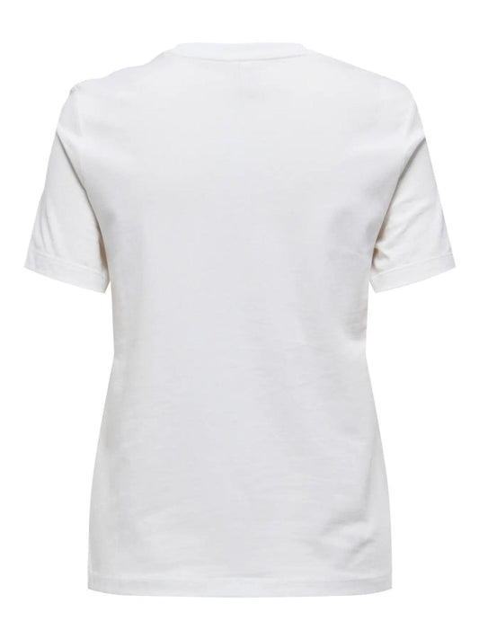Only ONLTERESA T-Shirt Donna Bianco Cloud Dancer 15316954 Cloud Dancer Smiling ONLY 