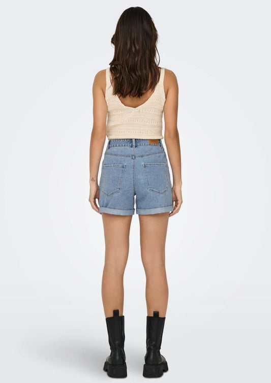Only - Pantaloncini Donna Vega Light Blu Denim