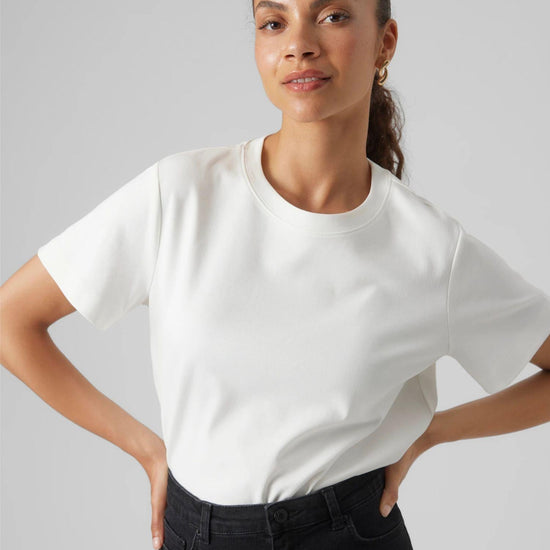 Vero Moda AWNAIMA T-Shirt Donna Snow White 10294544 Snow White VERO MODA 