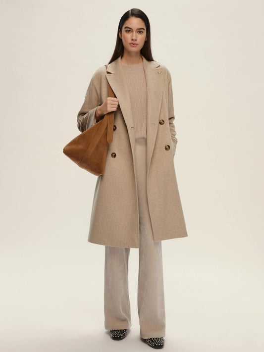 Emme Marella Women's Roll Double-Breasted Coat Off-White