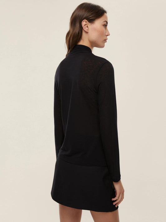 Emme Marella Women's Ruggito Cashmere Blend Turtleneck Sweater Black