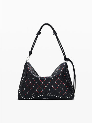 Desigual Borsa effetto pelle traforata media Donna Nero