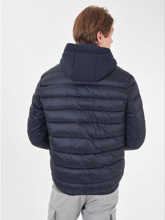 Yes Zee Giubbino Trapuntato Cappuccio staccabile Uomo Blu