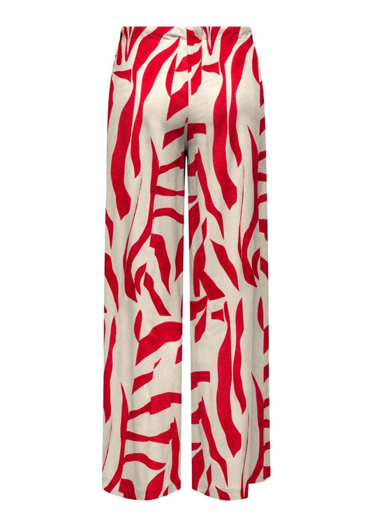 Only - Women's Trousers Sakura White and Red