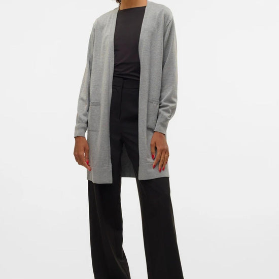 Vero Moda Cardigan Lungo Donna Silje Grigio Medio 10320462 Medium Grey Melange VERO MODA 