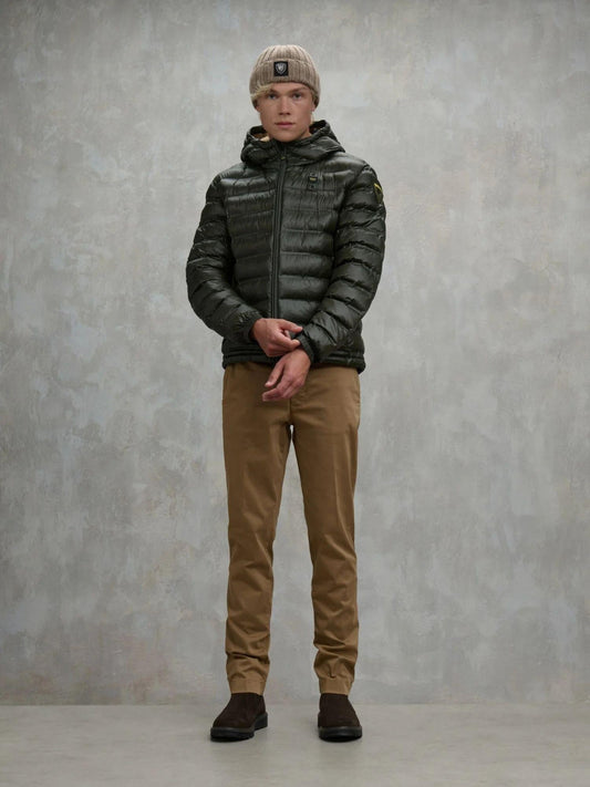 Blauer Men's Winter Jacket Charles Wild Lime Tobacco Interior