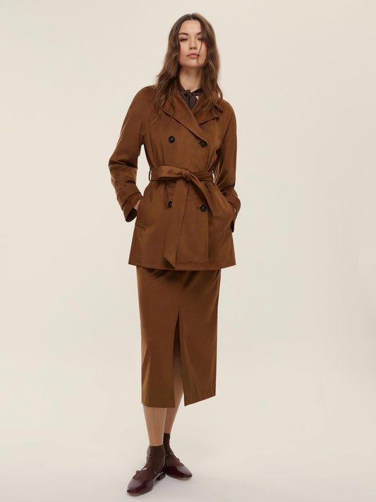 Emme Marella Women's Chocolate Stretch Pencil Skirt