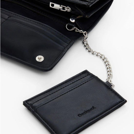 Desigual Grande portamonete intrecciato con fiori Donna Nero 25SAYP14 2000 DESIGUAL 
