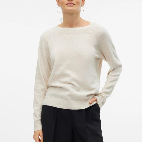 Vero Moda Maglia Donna Doffy Bianco Panna 10201022 Birch MELANGE VERO MODA 