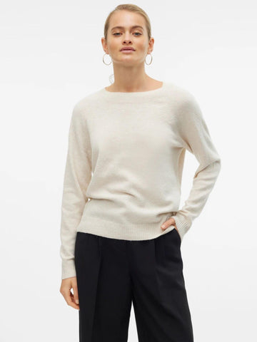 Vero Moda Maglia Donna Doffy Bianco Panna 10201022 Birch MELANGE VERO MODA 