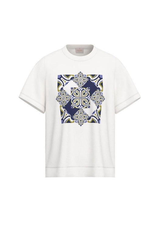 Emme Marella Women's T-Shirt Emmparaggi White Tile Print