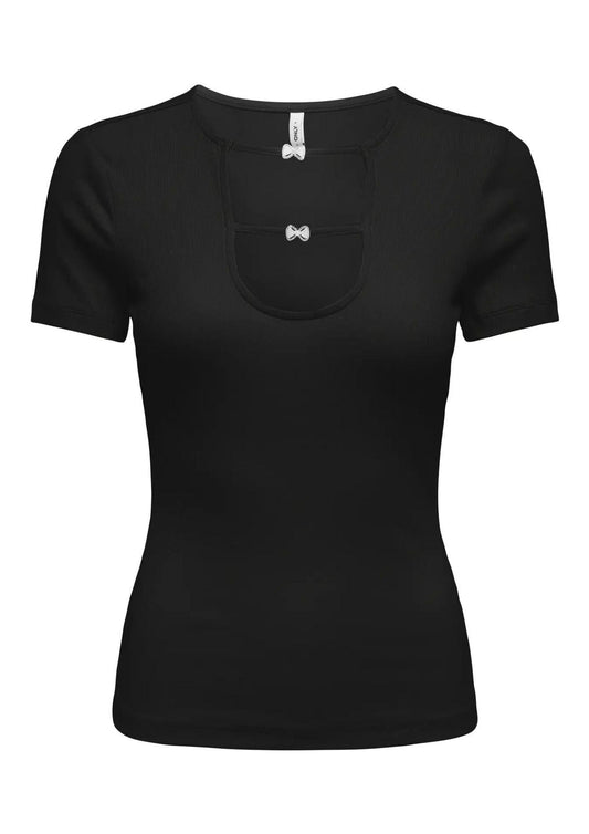 Only - Women's Black Rhinestone T-shirt