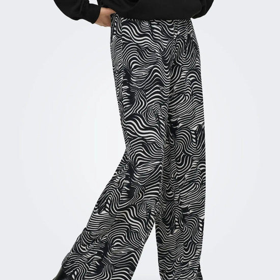 Jacqueline De Yong JDYDEBBIE Pantaloni Wide Fit Donna Nero WHITECAP GRAY GEO 15352943 Black WHITECAP GRAY GEO JACQUELINE DE YONG 