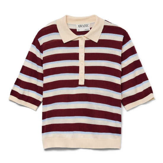 Aware Maglione Donna Sikita Bianco Betulla a Righe 10329594 Birch ZINFANDEL VERO MODA 