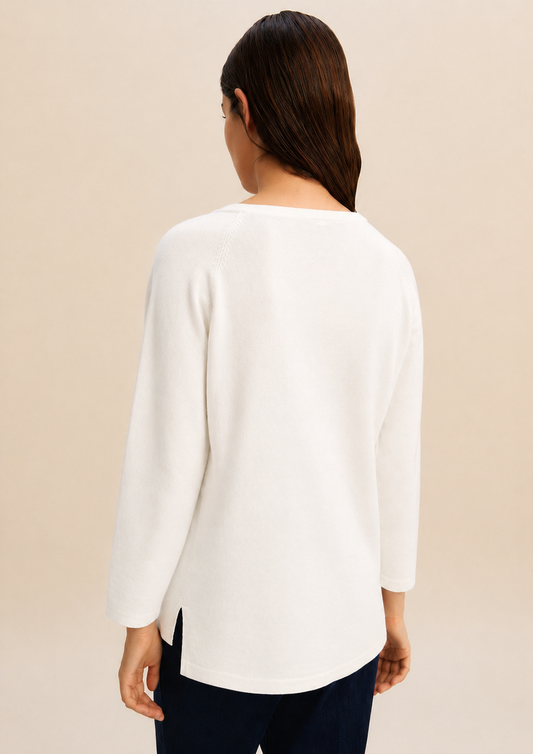 Emme Marella - Women's White Ghiglia Sweater