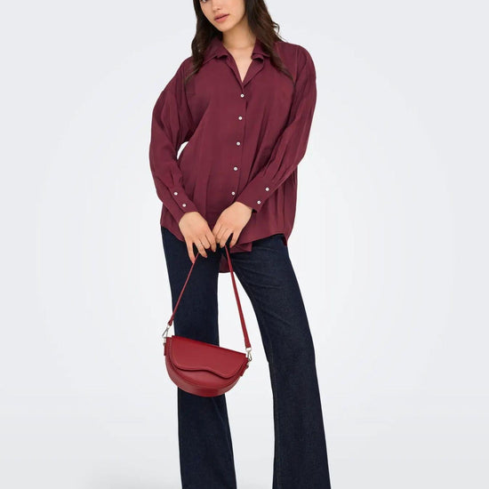 Only ONLZAZIMA Camicia Donna Burgundy 15272523 Burgundy ONLY 
