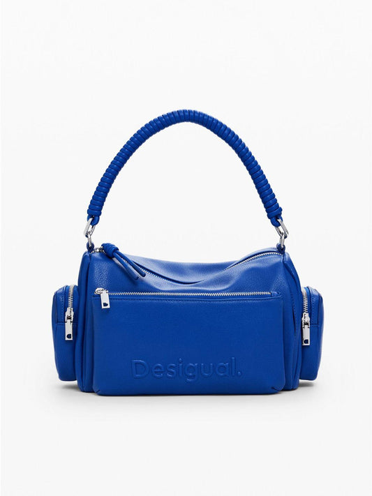 Borsa Desigual logo media Donna Blu