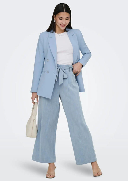 Only Women's Trousers Marsa Faded Blue Melange Denim