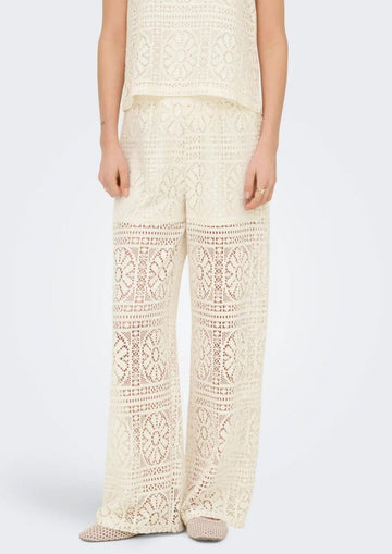 Only - Pantalone Donna Lian Bianco Betulla