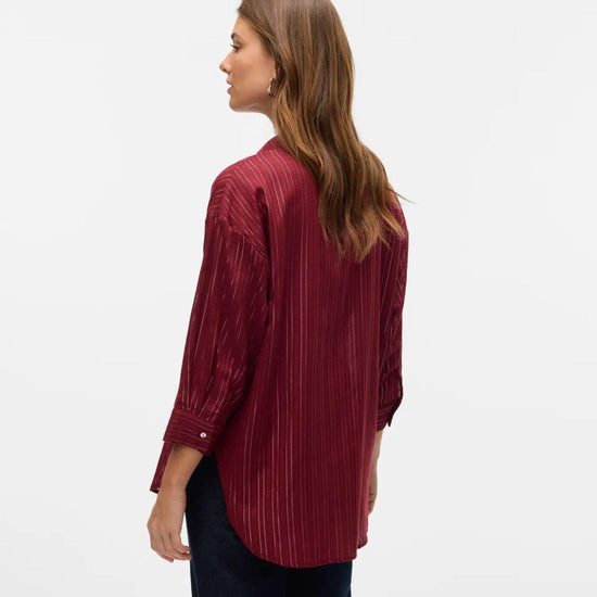 Vero Moda VMOLLA Camicia 3/4 Donna Syrah Silver lurex 10329382 Syrah VERO MODA 