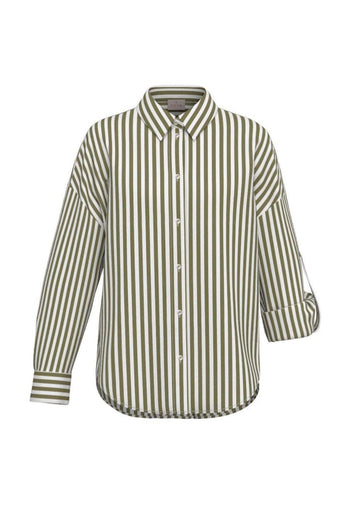 Emme Marella - Camicia uggioso Bianco Lana e Verde Militare