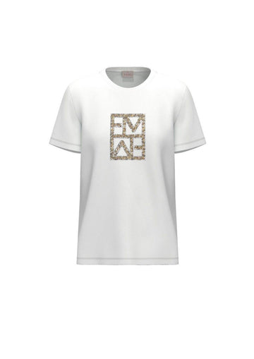 Emme Marella  -T-Shirt Donna tema Bianca Logo Oro