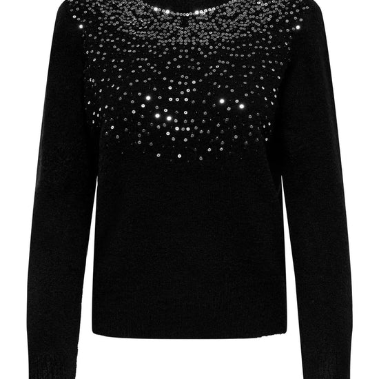 Jaqueline De Yong Pulover Donna Amina Nero 15359708 Black DTM SEQUINS JACQUELINE DE YONG 