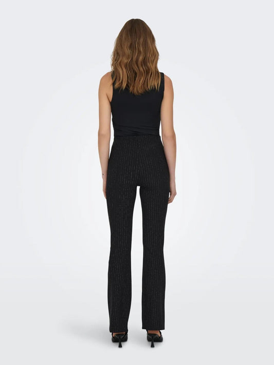 Only ONLLISA Pantalone Donna Nero Silver glitter