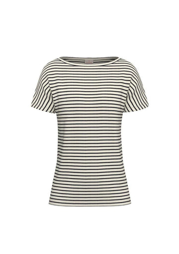 Emme Marella T-Shirt Donna Emmfervida Bianca Righe Blu