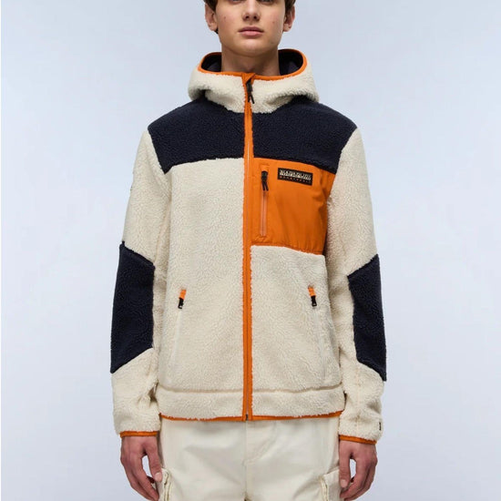 Napapijri Felpa in Pile con Cappuccio e Zip Yupik Uomo Multicolour NP0A4GNS MM9 NAPAPIJRI 
