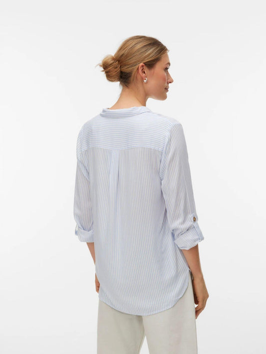Vero Moda - Women's Shirt Brunnera Blue Snow White Bumpy